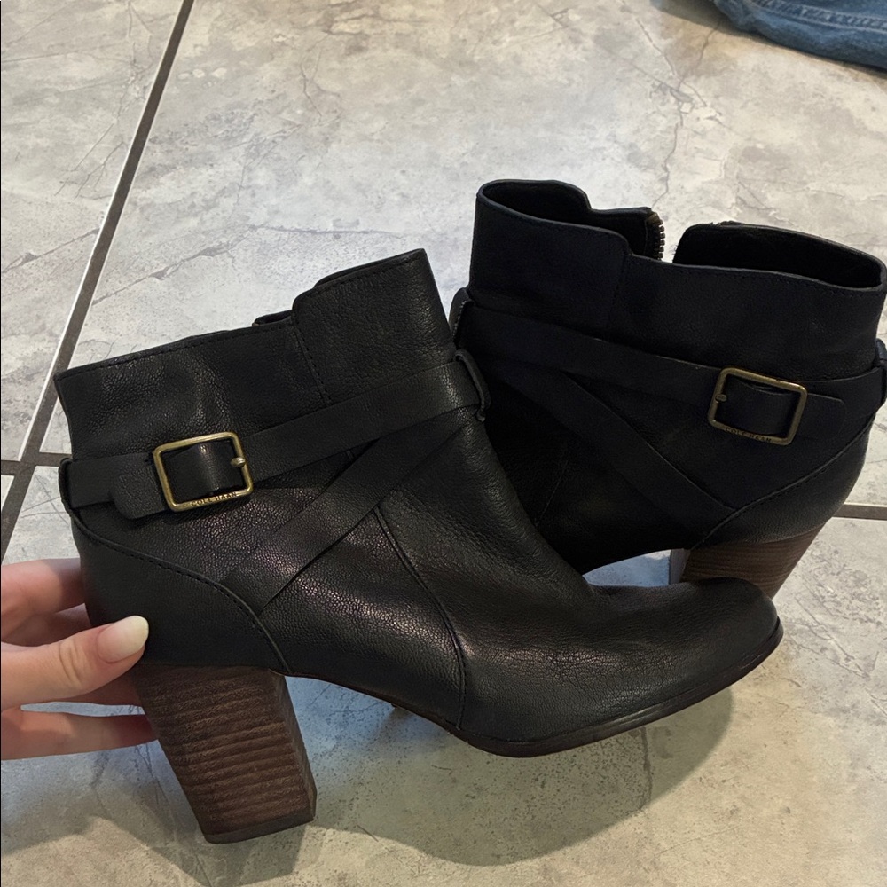 Cole Haan Black Leather Ankle Boots